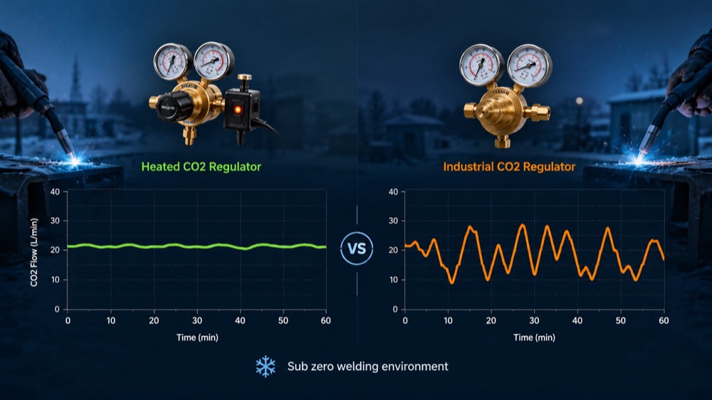 Heated CO₂ Regulator Vs Industrial CO₂ Regulator In Sub Zero Winter Environments-Bril Welding Equipment Heated CO₂ Regulator Vs Industrial CO₂ Regulator In Sub Zero Winter Environments-Bril Welding Equipment