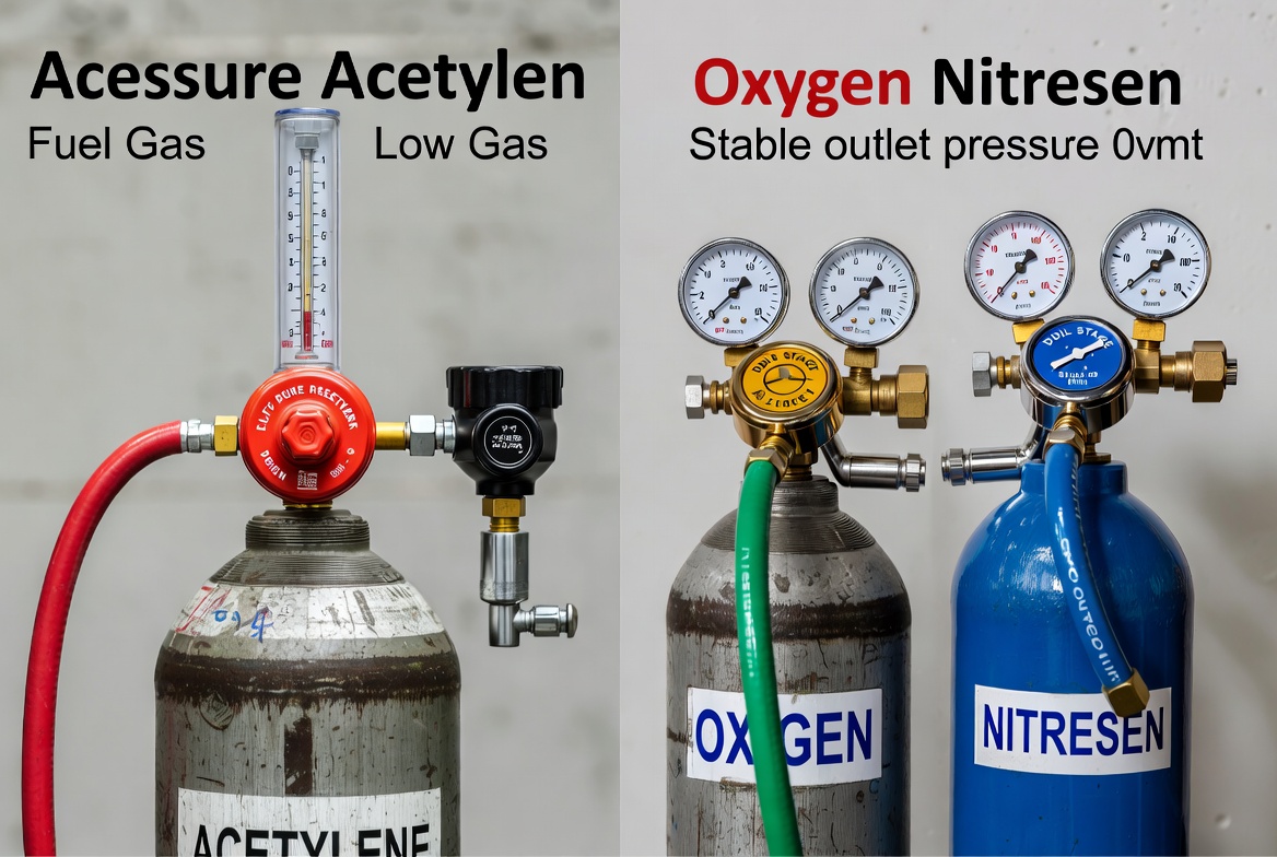 Acetylene Gas Pressure Regulator vs Industrial Pressure Regulator for High-Temperature Copper Brazing-Bril Welding Equipment Acetylene Gas Pressure Regulator vs Industrial Pressure Regulator for High-Temperature Copper Brazing-Bril Welding Equipment