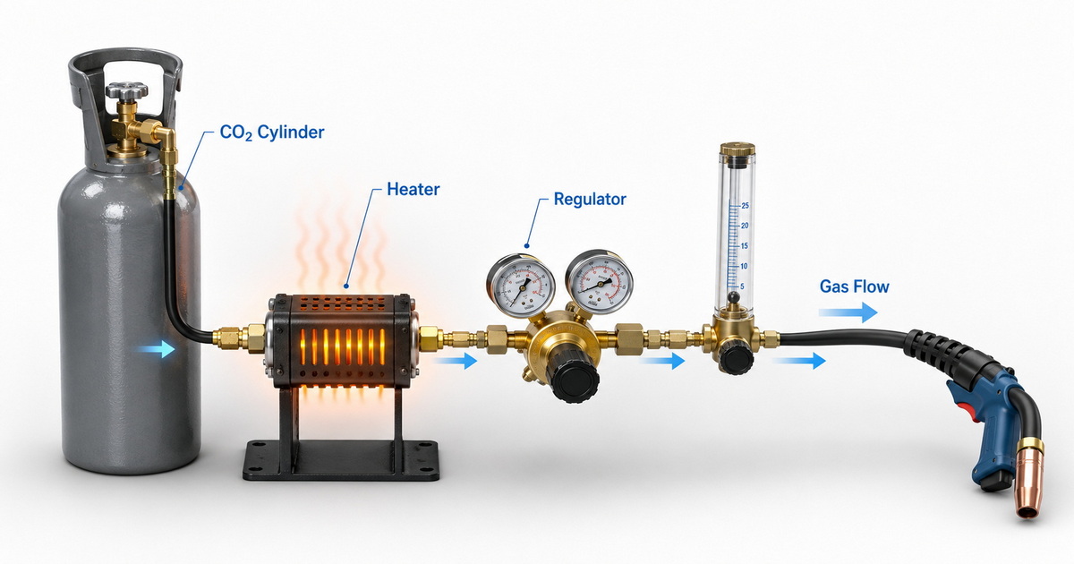 CO₂ Heater Regulator vs Heated CO₂ Regulator for Frozen Cylinder Prevention-Bril Welding Equipment