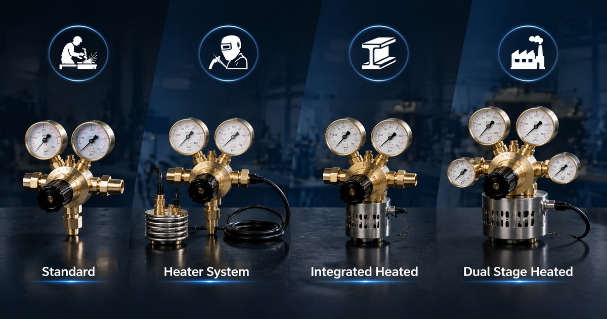 CO₂ Heater Regulator vs Heated CO₂ Regulator for Frozen Cylinder Prevention-Bril Welding Equipment