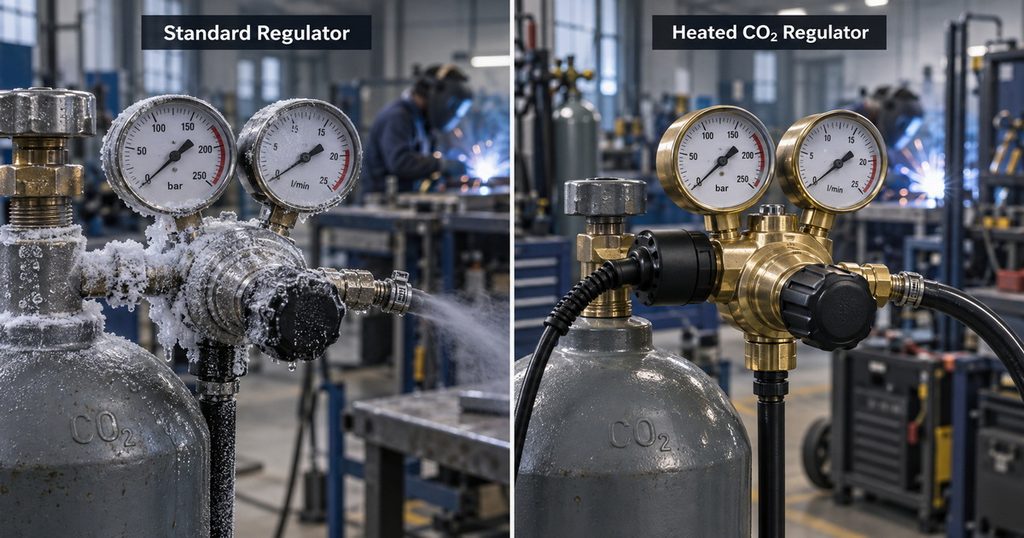 CO₂ Heated Regulator for Continuous MIG Welding: When Is a Heater Necessary?-Bril Welding Equipment