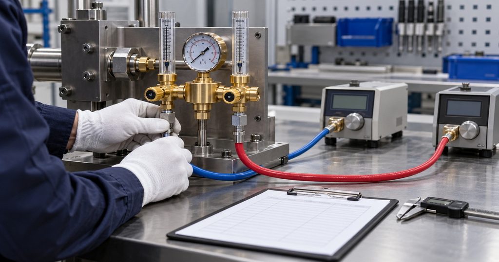 Dual Output Argon Regulator for TIG Welding and Back Purging-Bril Welding Equipment Dual Output Argon Regulator for TIG Welding and Back Purging-Bril Welding Equipment