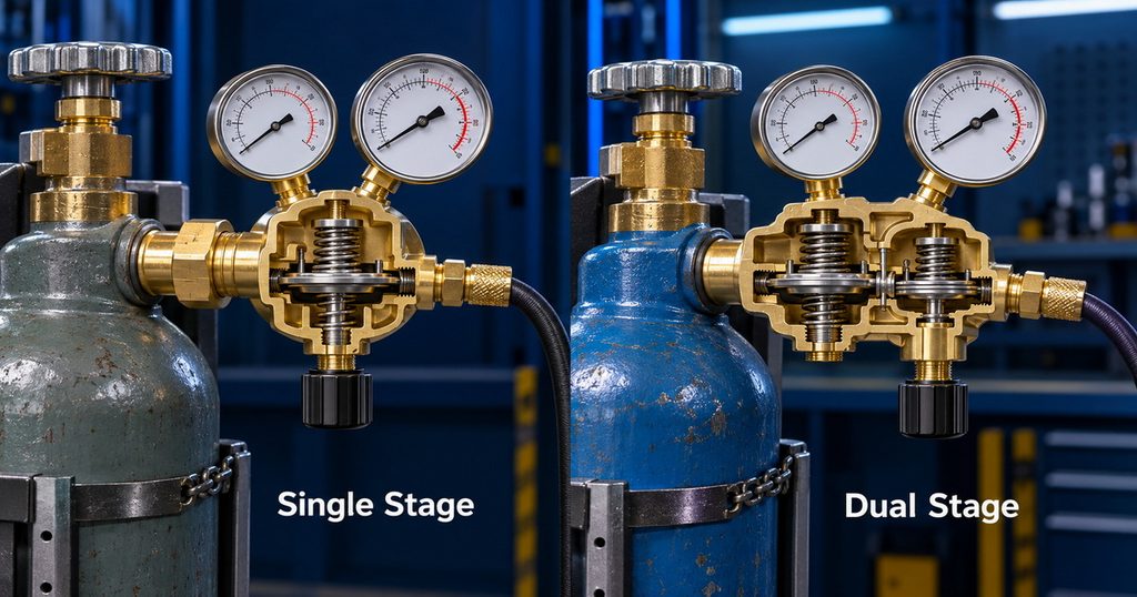 High Pressure Regulator vs Dual Stage Regulator for Cylinder Emptying Stability-Bril Welding Equipment